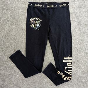 Harry Potter lounge pants black shimmery gold writings youth Large cotton comfy